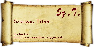 Szarvas Tibor névjegykártya