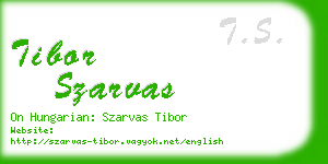 tibor szarvas business card